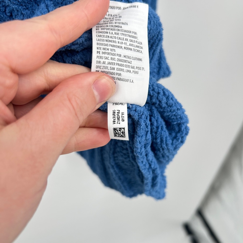 Cropped Ribbed Knit Sweater L Blue American Eagle Y2K Cozy Indie Everyday Cozy - Picture 4 of 7